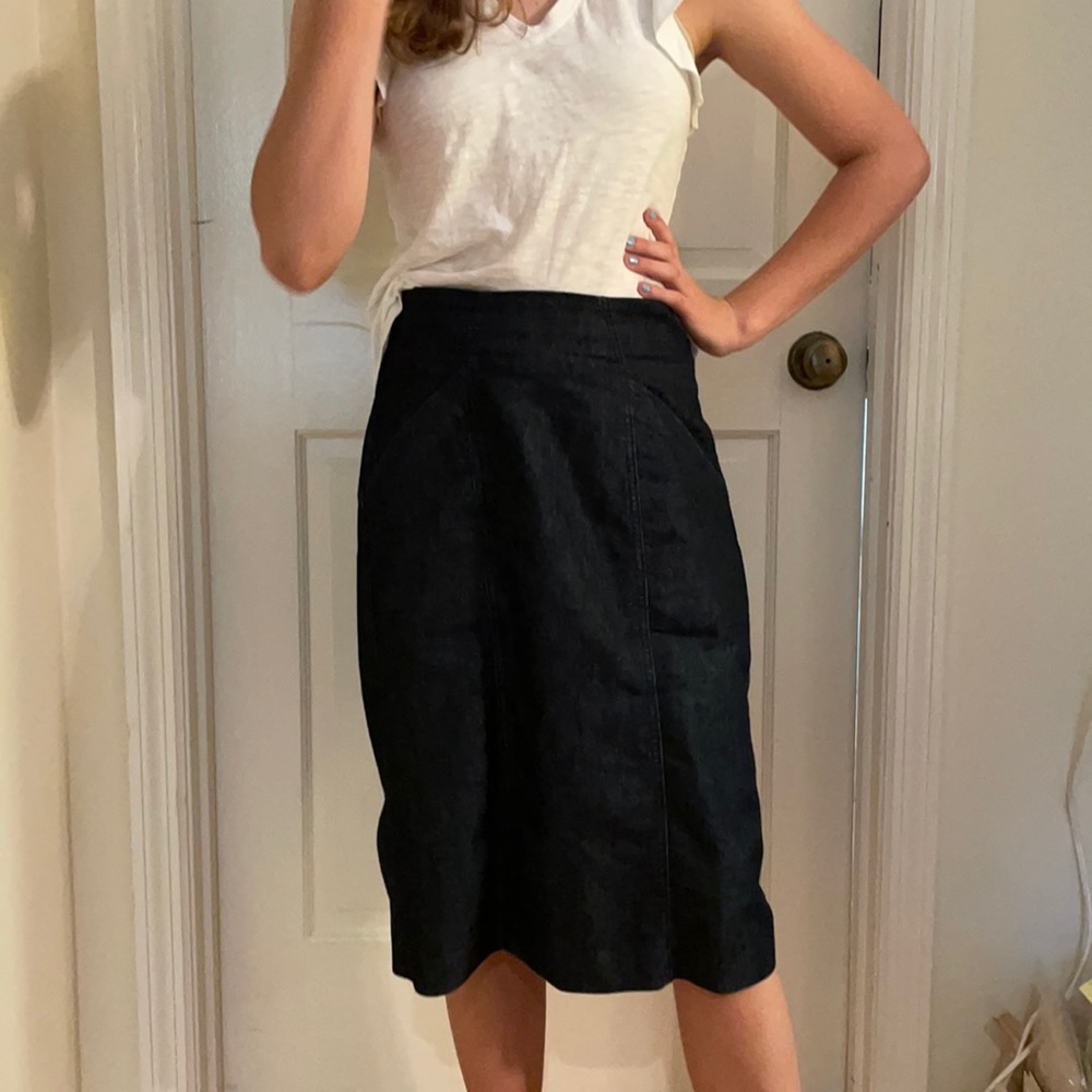 Halogen jean skirt.